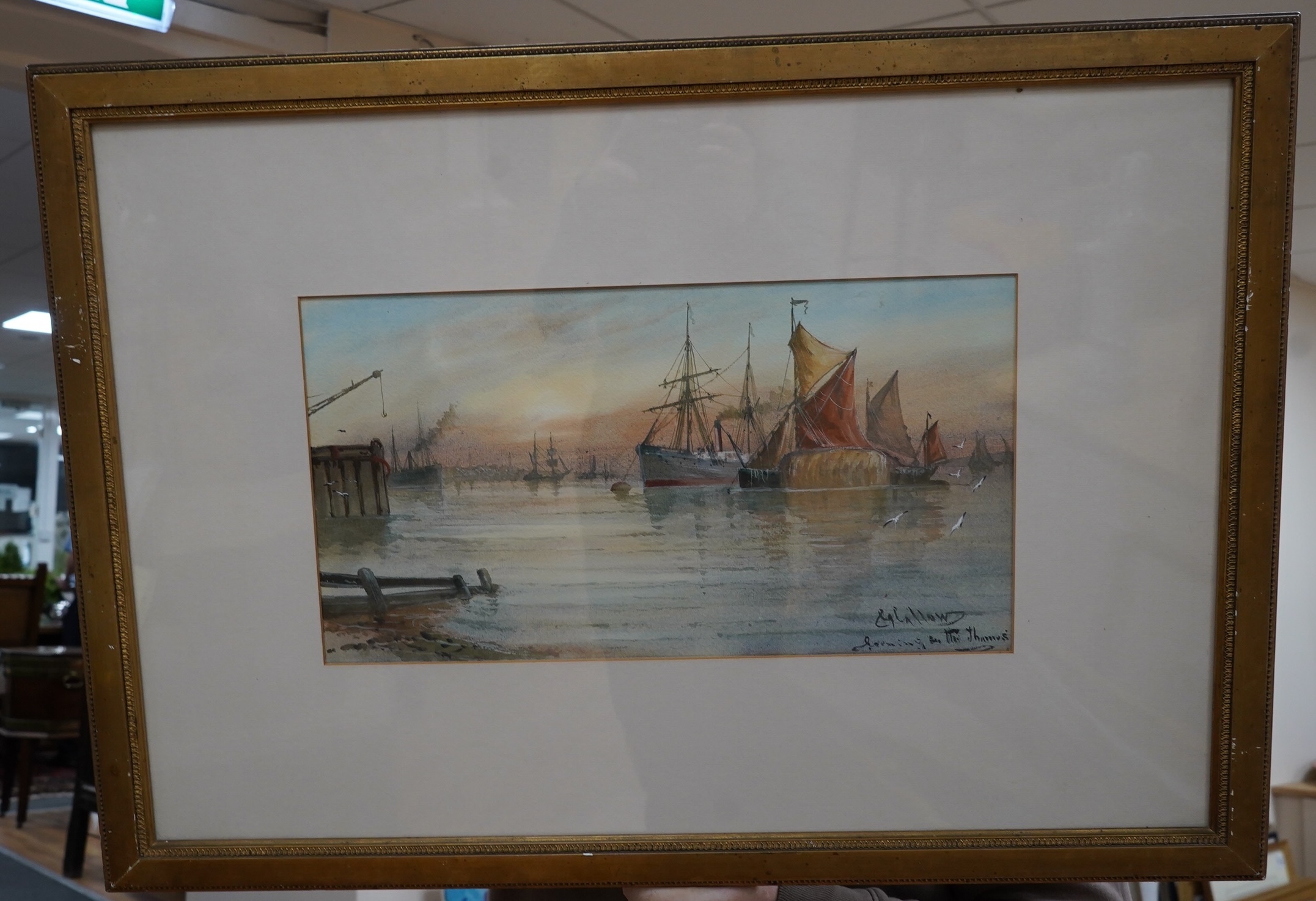David Smith (British, 1930-1999), ink, wash and chalk on paper, 'Norfolk mill', signed in pencil, 28 x 76cm, unframed. Provenance; from the artists' studio. Condition - fair
